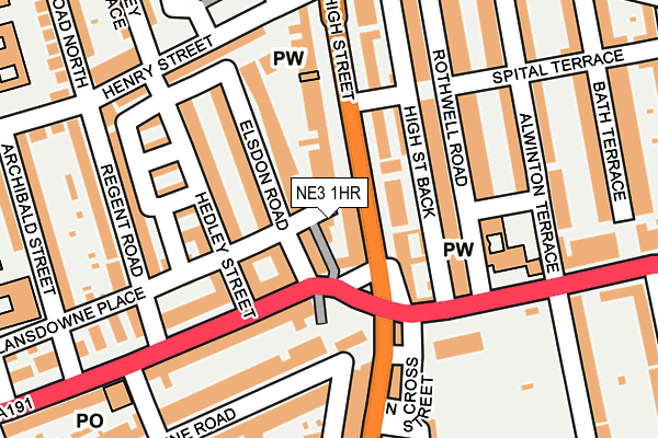 NE3 1HR map - OS OpenMap – Local (Ordnance Survey)