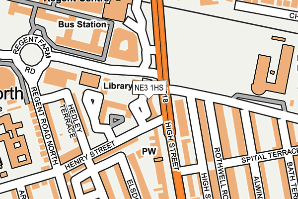 NE3 1HS map - OS OpenMap – Local (Ordnance Survey)