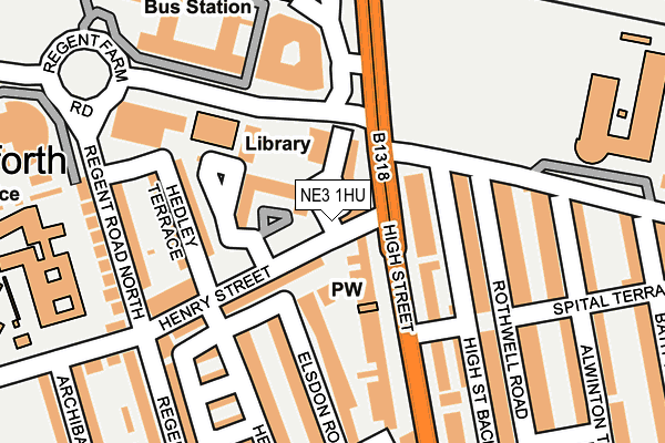 NE3 1HU map - OS OpenMap – Local (Ordnance Survey)