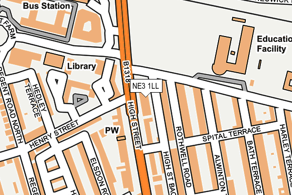 NE3 1LL map - OS OpenMap – Local (Ordnance Survey)