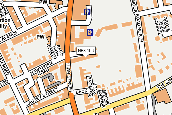 NE3 1LU map - OS OpenMap – Local (Ordnance Survey)