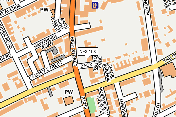 NE3 1LX map - OS OpenMap – Local (Ordnance Survey)