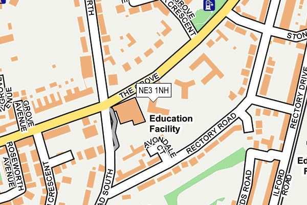 NE3 1NH map - OS OpenMap – Local (Ordnance Survey)