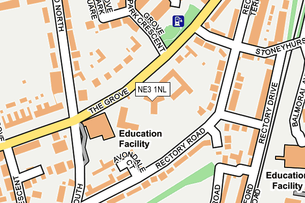 NE3 1NL map - OS OpenMap – Local (Ordnance Survey)