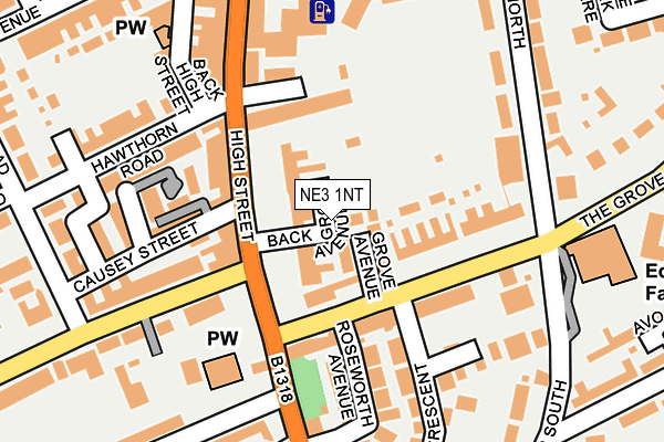 NE3 1NT map - OS OpenMap – Local (Ordnance Survey)