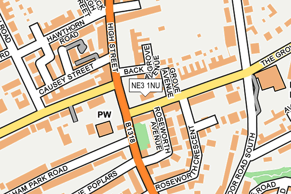 NE3 1NU map - OS OpenMap – Local (Ordnance Survey)