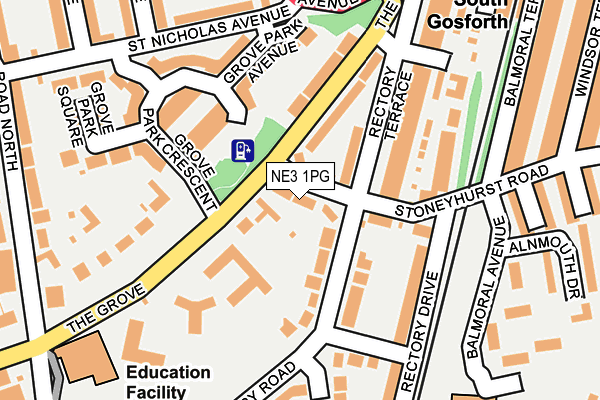 NE3 1PG map - OS OpenMap – Local (Ordnance Survey)