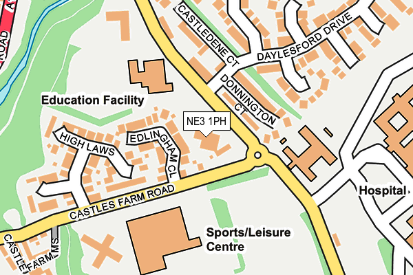 NE3 1PH map - OS OpenMap – Local (Ordnance Survey)