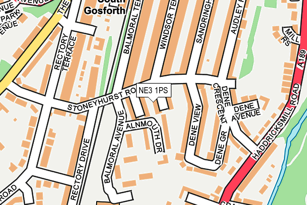 NE3 1PS map - OS OpenMap – Local (Ordnance Survey)