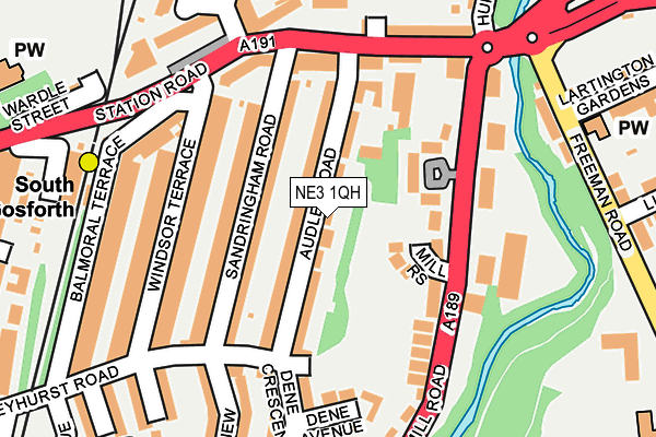 NE3 1QH map - OS OpenMap – Local (Ordnance Survey)