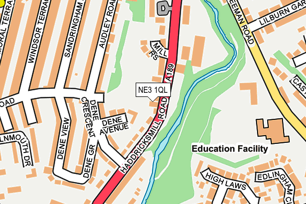 NE3 1QL map - OS OpenMap – Local (Ordnance Survey)