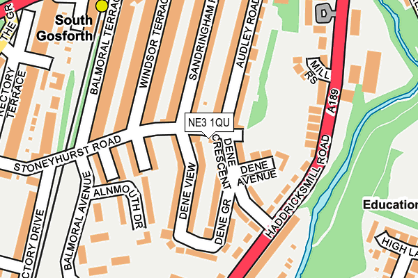 NE3 1QU map - OS OpenMap – Local (Ordnance Survey)