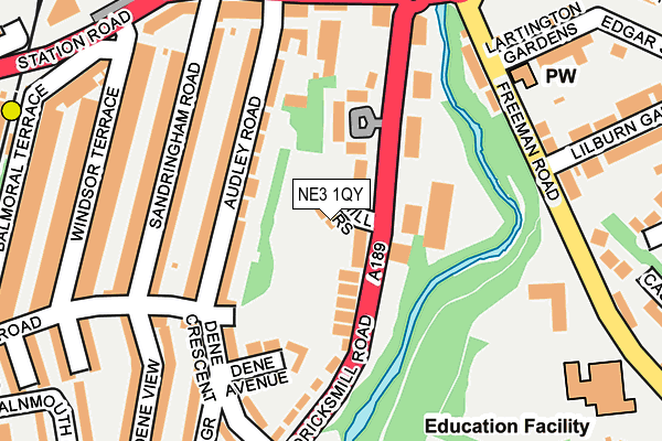 NE3 1QY map - OS OpenMap – Local (Ordnance Survey)
