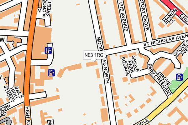 NE3 1RG map - OS OpenMap – Local (Ordnance Survey)