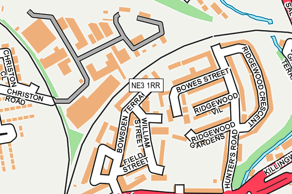 NE3 1RR map - OS OpenMap – Local (Ordnance Survey)