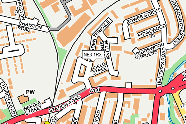 NE3 1RX map - OS OpenMap – Local (Ordnance Survey)