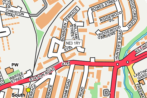 NE3 1RY map - OS OpenMap – Local (Ordnance Survey)