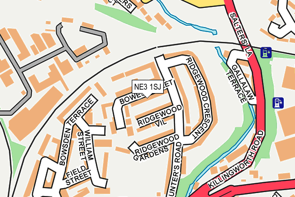 NE3 1SJ map - OS OpenMap – Local (Ordnance Survey)
