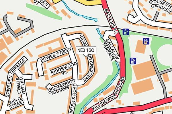 NE3 1SQ map - OS OpenMap – Local (Ordnance Survey)