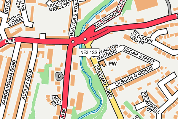 NE3 1SS map - OS OpenMap – Local (Ordnance Survey)