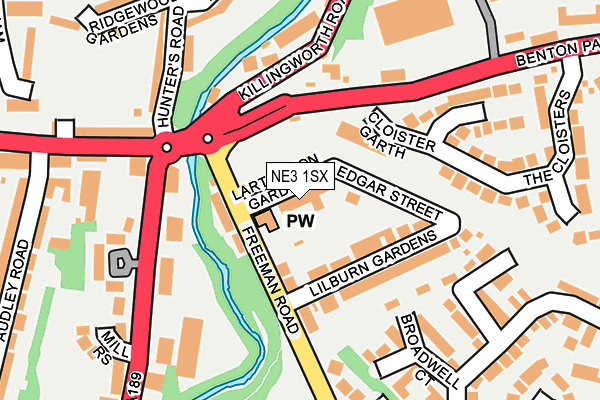 NE3 1SX map - OS OpenMap – Local (Ordnance Survey)