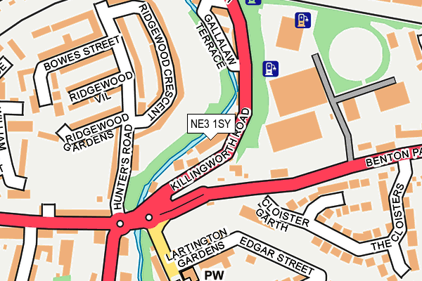 NE3 1SY map - OS OpenMap – Local (Ordnance Survey)