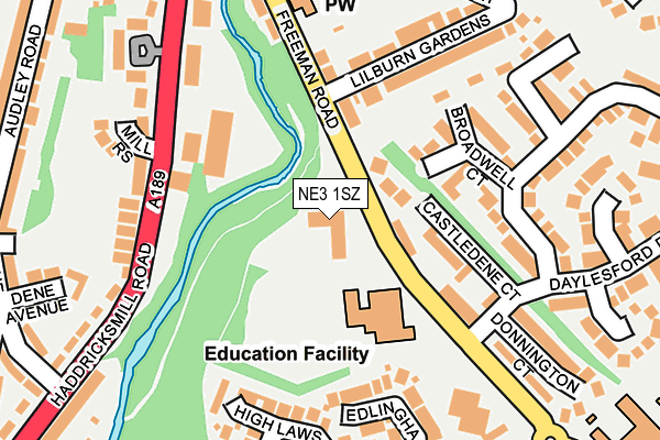 NE3 1SZ map - OS OpenMap – Local (Ordnance Survey)