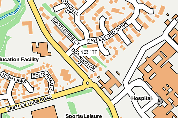 NE3 1TP map - OS OpenMap – Local (Ordnance Survey)