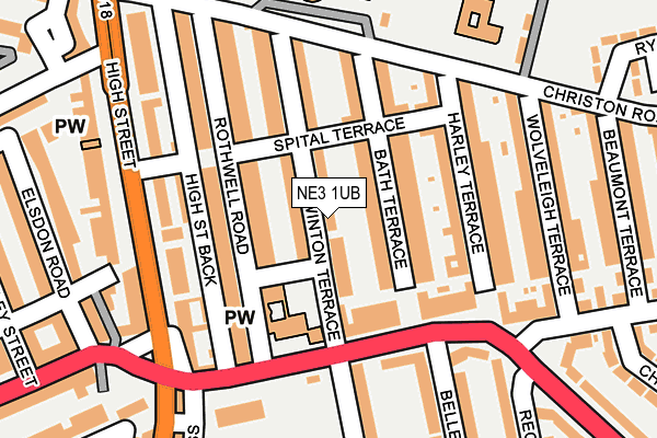 NE3 1UB map - OS OpenMap – Local (Ordnance Survey)