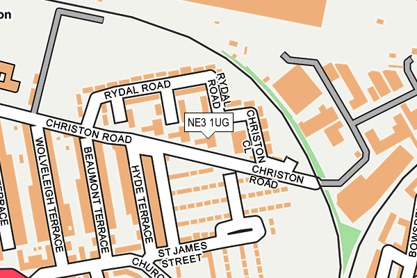 NE3 1UG map - OS OpenMap – Local (Ordnance Survey)