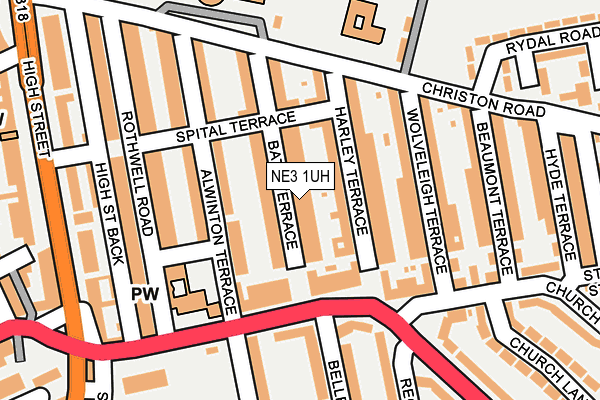 NE3 1UH map - OS OpenMap – Local (Ordnance Survey)