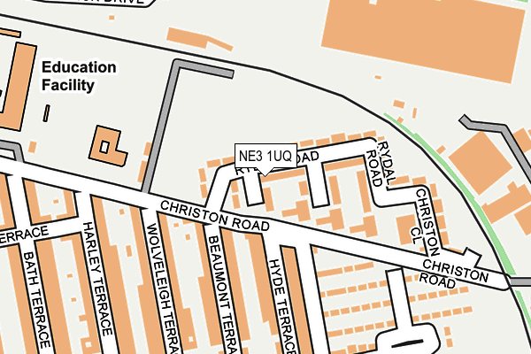 NE3 1UQ map - OS OpenMap – Local (Ordnance Survey)