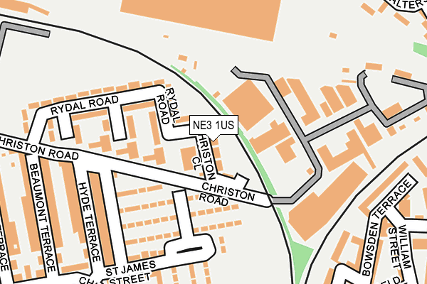 NE3 1US map - OS OpenMap – Local (Ordnance Survey)