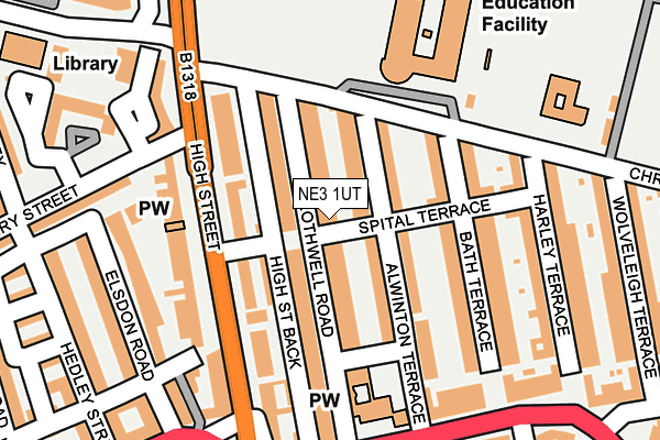 NE3 1UT map - OS OpenMap – Local (Ordnance Survey)