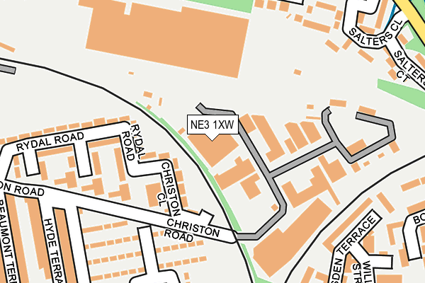 NE3 1XW map - OS OpenMap – Local (Ordnance Survey)