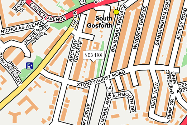 NE3 1XX map - OS OpenMap – Local (Ordnance Survey)