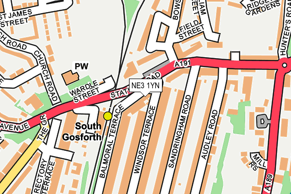 NE3 1YN map - OS OpenMap – Local (Ordnance Survey)