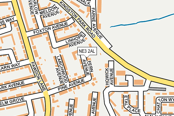 NE3 2AL map - OS OpenMap – Local (Ordnance Survey)