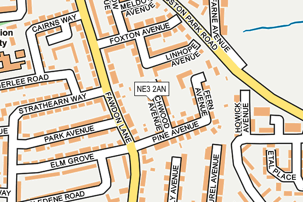 NE3 2AN map - OS OpenMap – Local (Ordnance Survey)