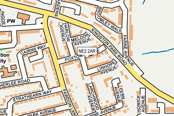 NE3 2AR map - OS OpenMap – Local (Ordnance Survey)