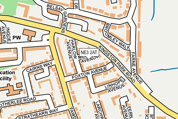 NE3 2AT map - OS OpenMap – Local (Ordnance Survey)