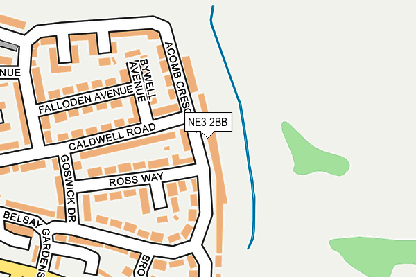 NE3 2BB map - OS OpenMap – Local (Ordnance Survey)