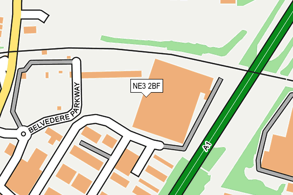 NE3 2BF map - OS OpenMap – Local (Ordnance Survey)