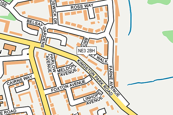 NE3 2BH map - OS OpenMap – Local (Ordnance Survey)