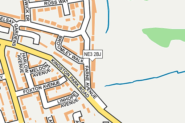 NE3 2BJ map - OS OpenMap – Local (Ordnance Survey)