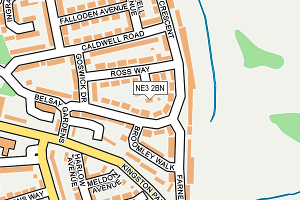 NE3 2BN map - OS OpenMap – Local (Ordnance Survey)