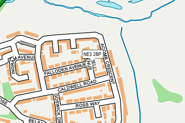 NE3 2BP map - OS OpenMap – Local (Ordnance Survey)