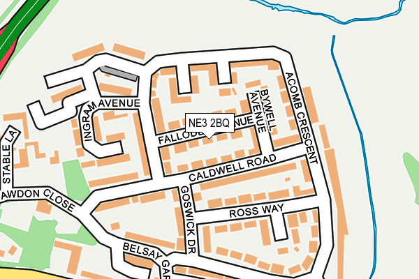 NE3 2BQ map - OS OpenMap – Local (Ordnance Survey)