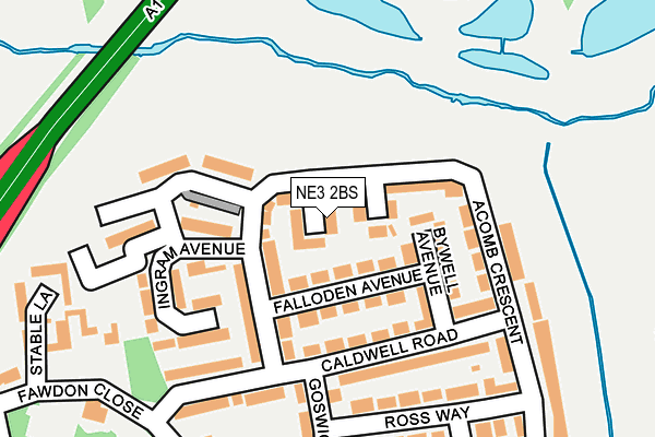 NE3 2BS map - OS OpenMap – Local (Ordnance Survey)