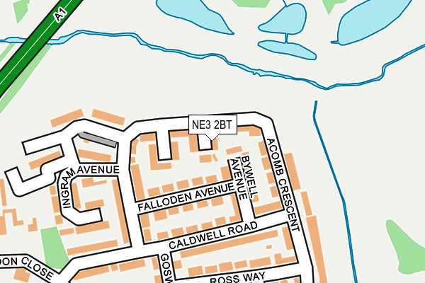 NE3 2BT map - OS OpenMap – Local (Ordnance Survey)